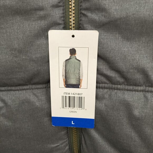 Weatherproof Men’s Flannel Lined Puffer Vest GREEN LARGE - Picture 4 of 16